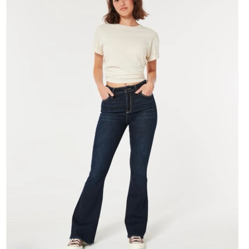High rise hollister flare size 8